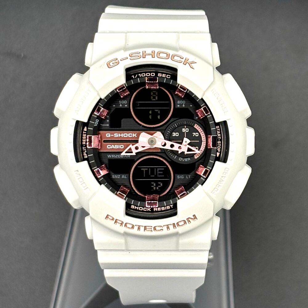 Casio G-Shock GMA-S140M-7A White Rose Gold Analog Digital Women's Watch NIB